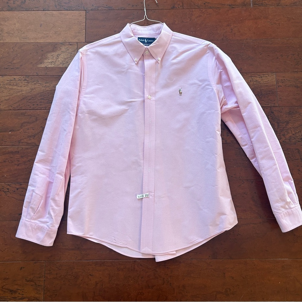 Ralph Lauren Button Down Shirt Men's XL Pink Polo Dress Shirt